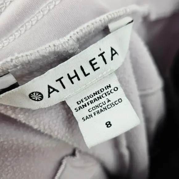 ATHLETA Apres Ski Down Jogger Pants Purple Quilted Pockets Pull On Lined Size 8 - Picture 5 of 7